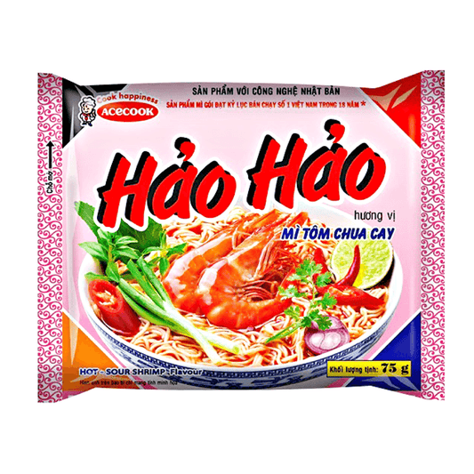 Acecook Hao Hao Hot Sour Shrimp 75g - The Snacks Box - Asian Snacks Store - The Snacks Box - Korean Snack - Japanese Snack