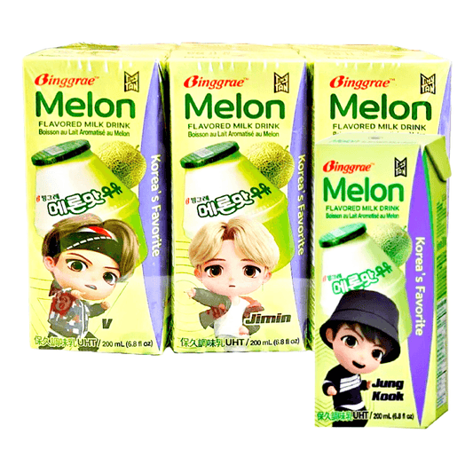 Binggrae Lemon Flavored Milk Drink 6x200ml - The Snacks Box - Asian Snacks Store - The Snacks Box - Korean Snack - Japanese Snack