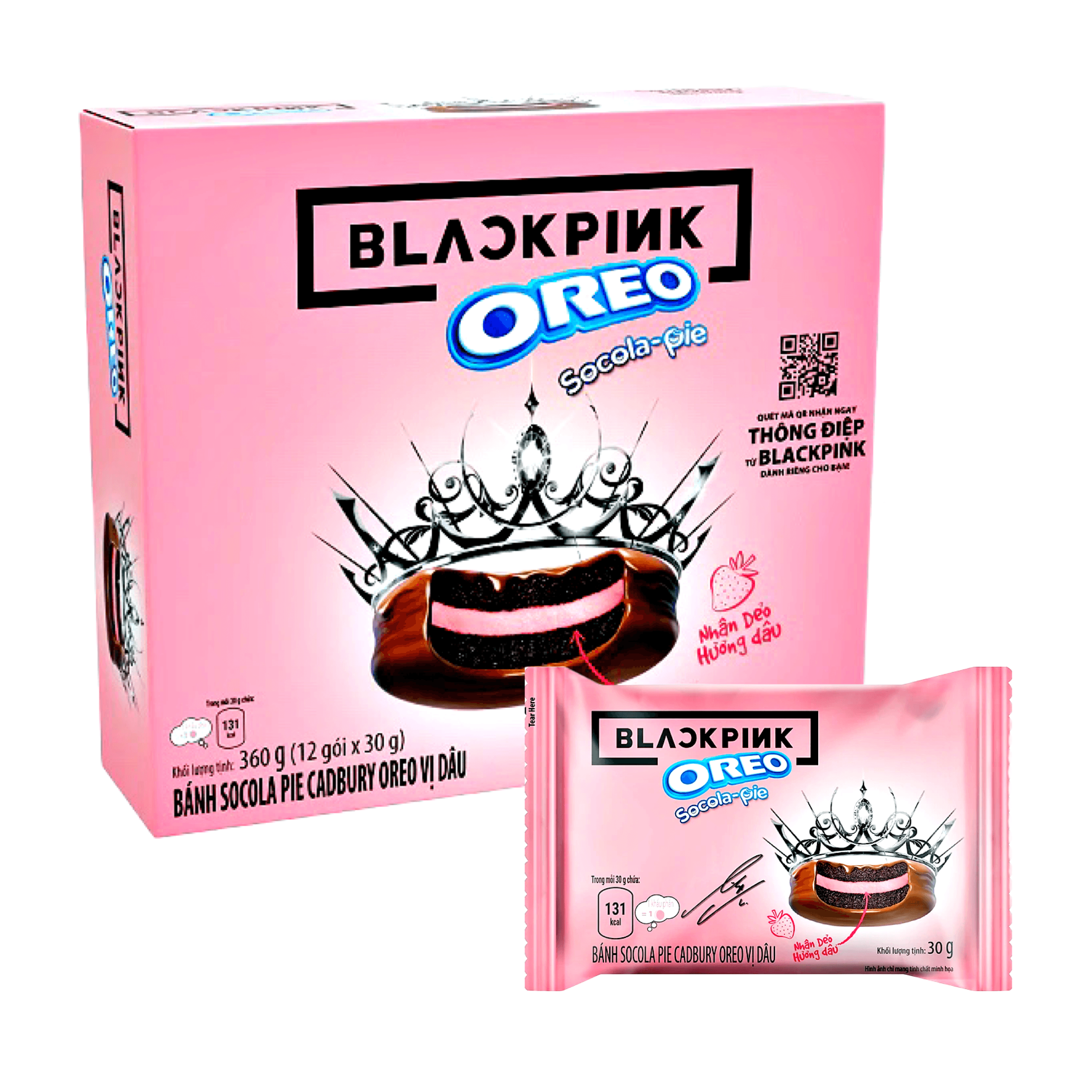 Blackpink x Oreo Socola Pie Strawberry 12x30g - The Snacks Box: Online ...