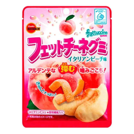 Bourbon Fettuccine Gummy Peach 50g - The Snacks Box - Asian Snacks Store - The Snacks Box - Korean Snack - Japanese Snack