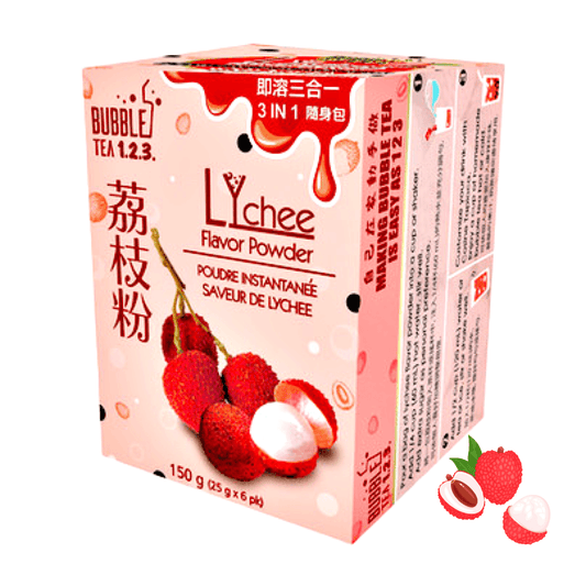 Bubble Tea 1.2.3 Lychee Powder 8x25g - The Snacks Box - Asian Snacks Store - The Snacks Box - Korean Snack - Japanese Snack