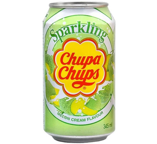 Chupa Chups Sparkling Carbonated Drink Melon Cream - The Snacks Box - Asian Snacks Store - The Snacks Box - Korean Snack - Japanese Snack
