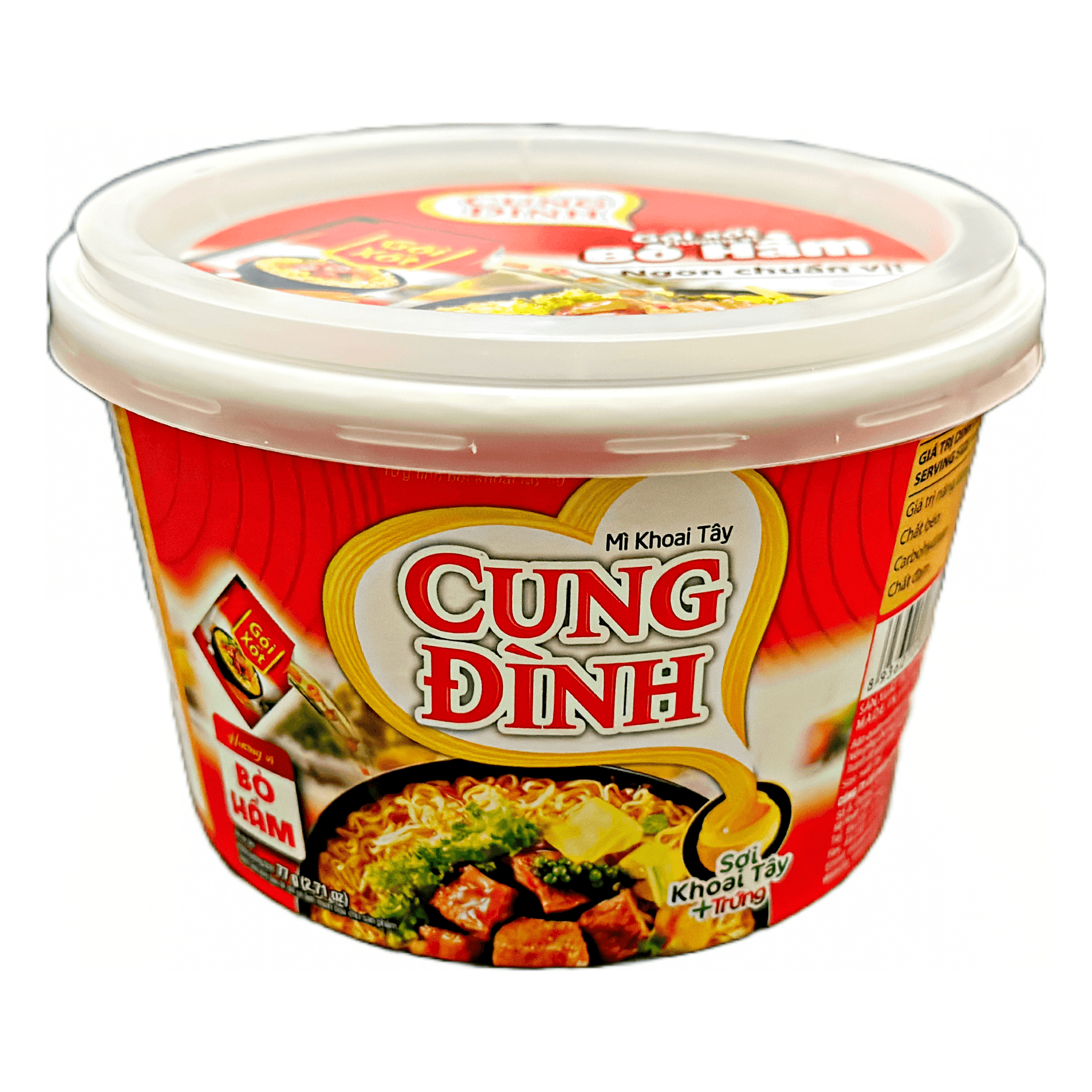 Cung Dinh Stewed Beef Potato Noodle Bowl 77g - The Snacks Box - Asian Snacks Store - The Snacks Box - Korean Snack - Japanese Snack