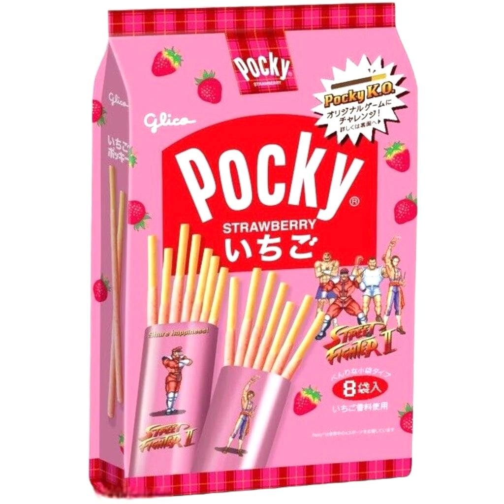 Glico Pocky Strawberry Biscuit Sticks 8 Pack - The Snacks Box - Asian Snacks Store - The Snacks Box - Korean Snack - Japanese Snack