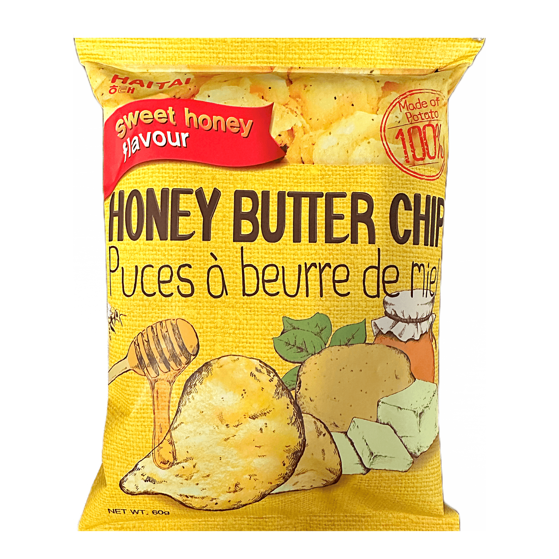 Haitai Honey Butter Chips 60g - The Snacks Box - Asian Snacks Store - The Snacks Box - Korean Snack - Japanese Snack