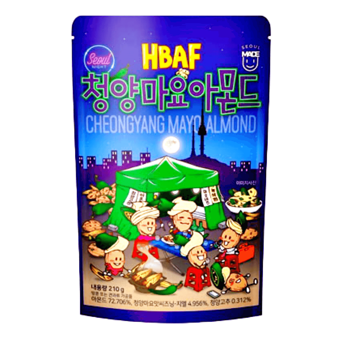 HBAF Cheongyang Hot Pepper Mayo Almond 210g - The Snacks Box - Asian Snacks Store - The Snacks Box - Korean Snack - Japanese Snack