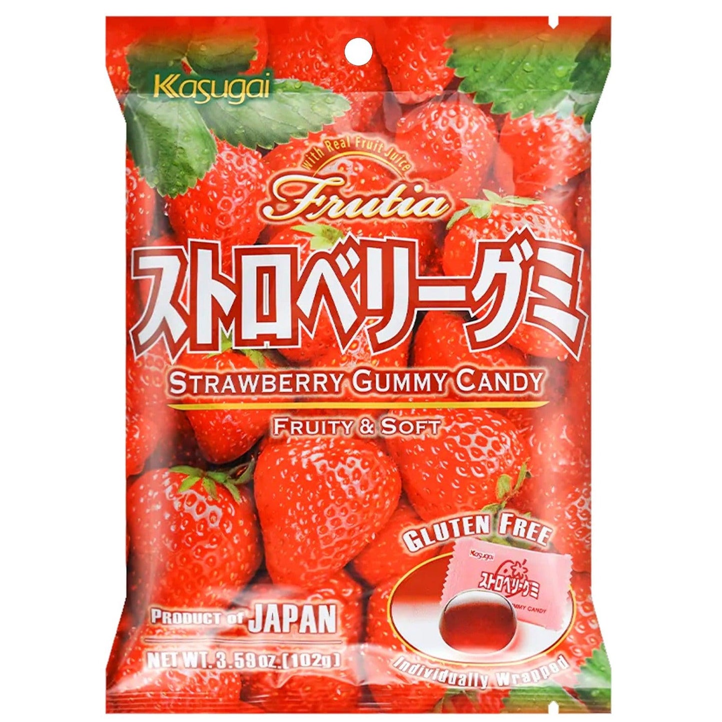 Kasugai Strawberry Gummy Candy 102g - The Snacks Box - Asian Snacks Store - The Snacks Box - Korean Snack - Japanese Snack