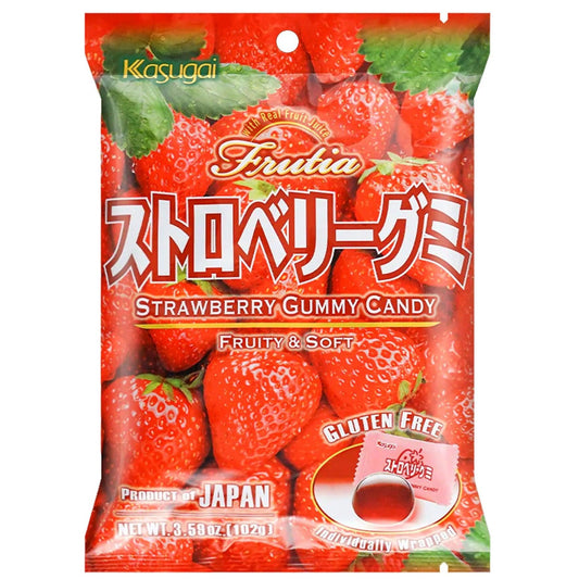 Kasugai Strawberry Gummy Candy 102g - The Snacks Box - Asian Snacks Store - The Snacks Box - Korean Snack - Japanese Snack