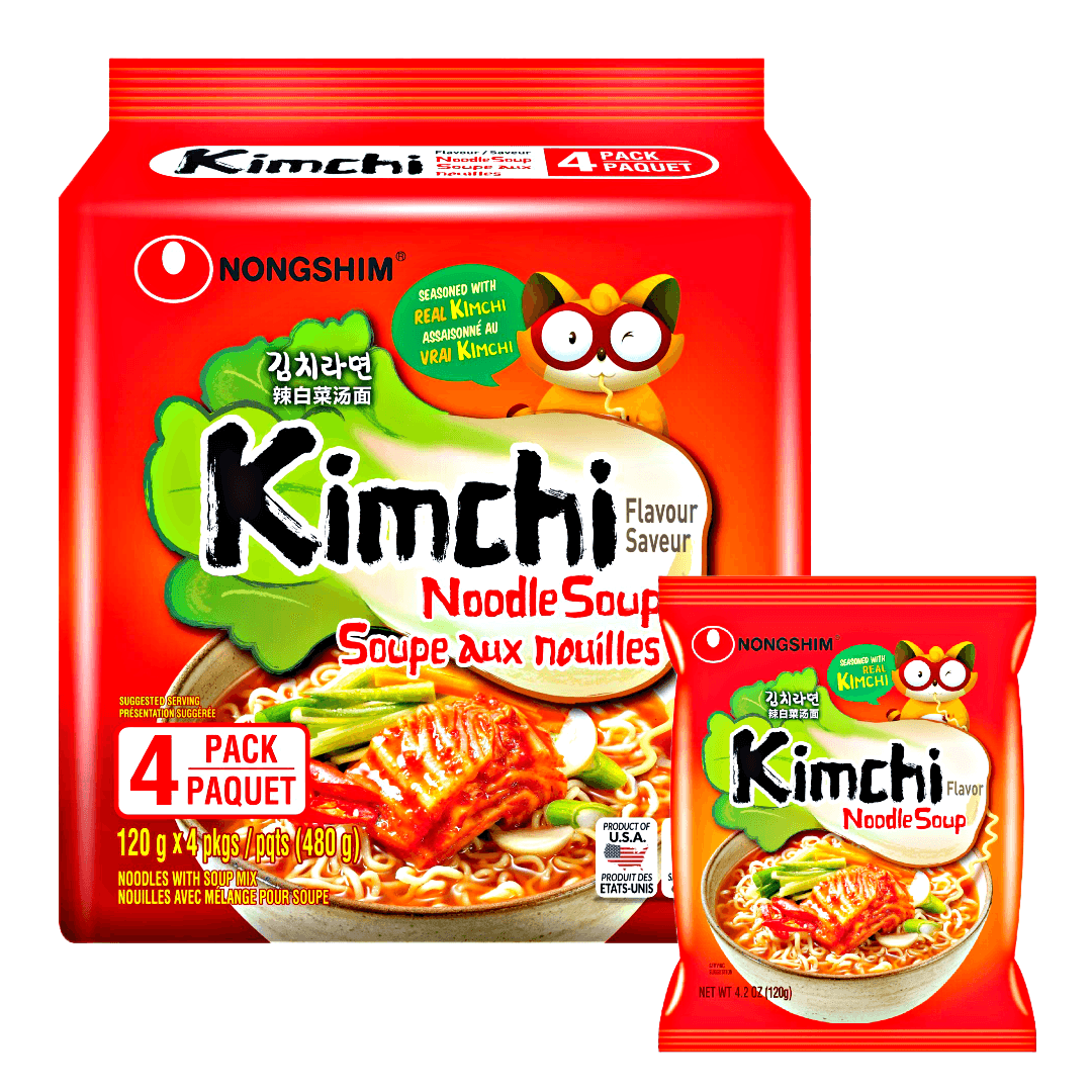 Nongshim Kimchi Ramen 4x120g - The Snacks Box - Asian Snacks Store - The Snacks Box - Korean Snack - Japanese Snack