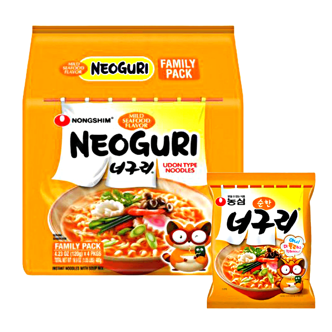 Nongshim Mild Seafood Flavor Noodles 4 Pack - The Snacks Box - Asian Snacks Store - The Snacks Box - Korean Snack - Japanese Snack