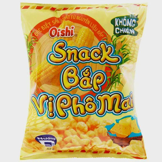 Oishi Cheese Corn Puff(39G) - The Snacks Box - Asian Snacks Store - The Snacks Box - Korean Snack - Japanese Snack