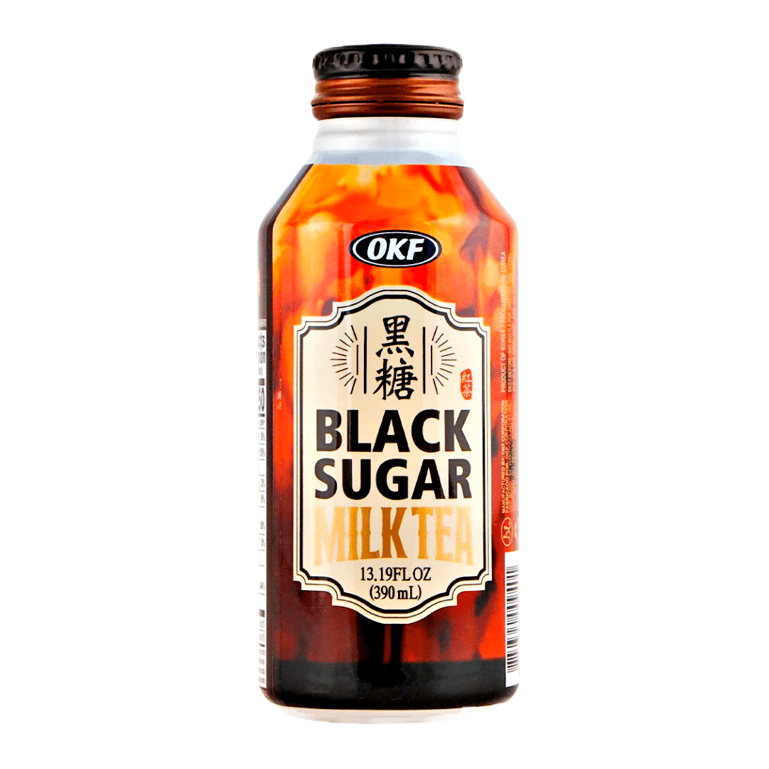 OKF Black Sugar Milk Tea 390ml - The Snacks Box - Asian Snacks Store - The Snacks Box - Korean Snack - Japanese Snack