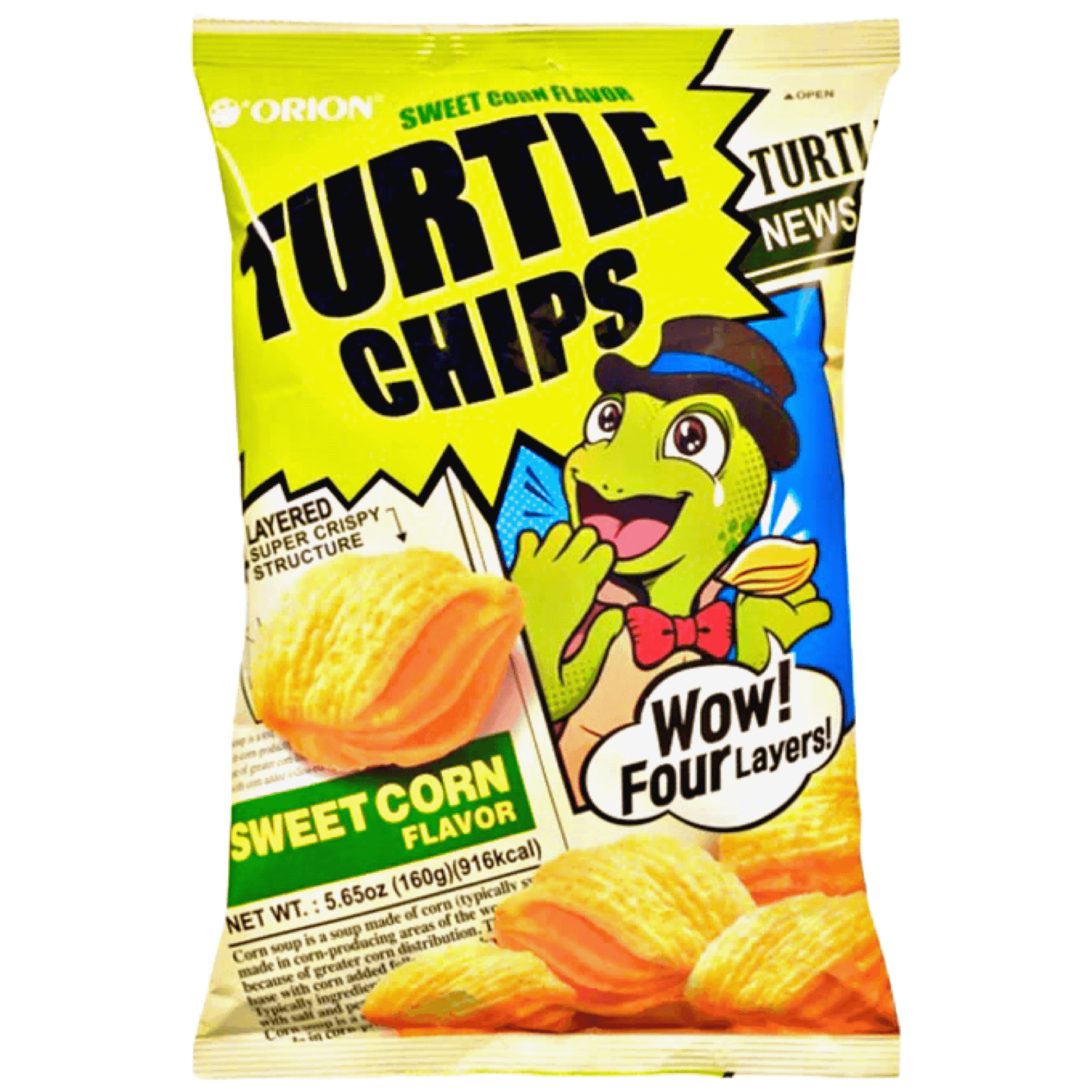 Orion Turtle Chips Sweet Corn 160g - The Snacks Box - Asian Snacks Store - The Snacks Box - Korean Snack - Japanese Snack