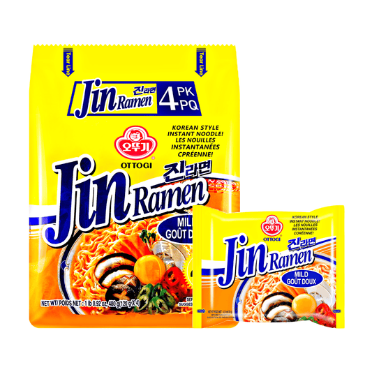 Ottogi Jin Ramen Mild 4x120g - The Snacks Box - Asian Snacks Store - The Snacks Box - Korean Snack - Japanese Snack