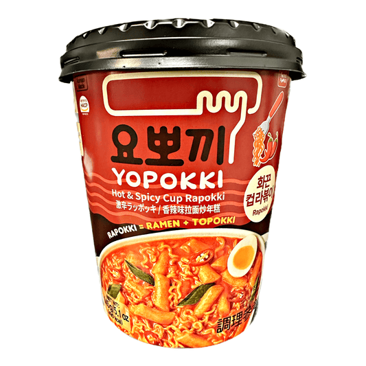 Young Poong Yopokki Hot & Spicy Cup Rapokki 145g - The Snacks Box - Asian Snacks Store - The Snacks Box - Korean Snack - Japanese Snack