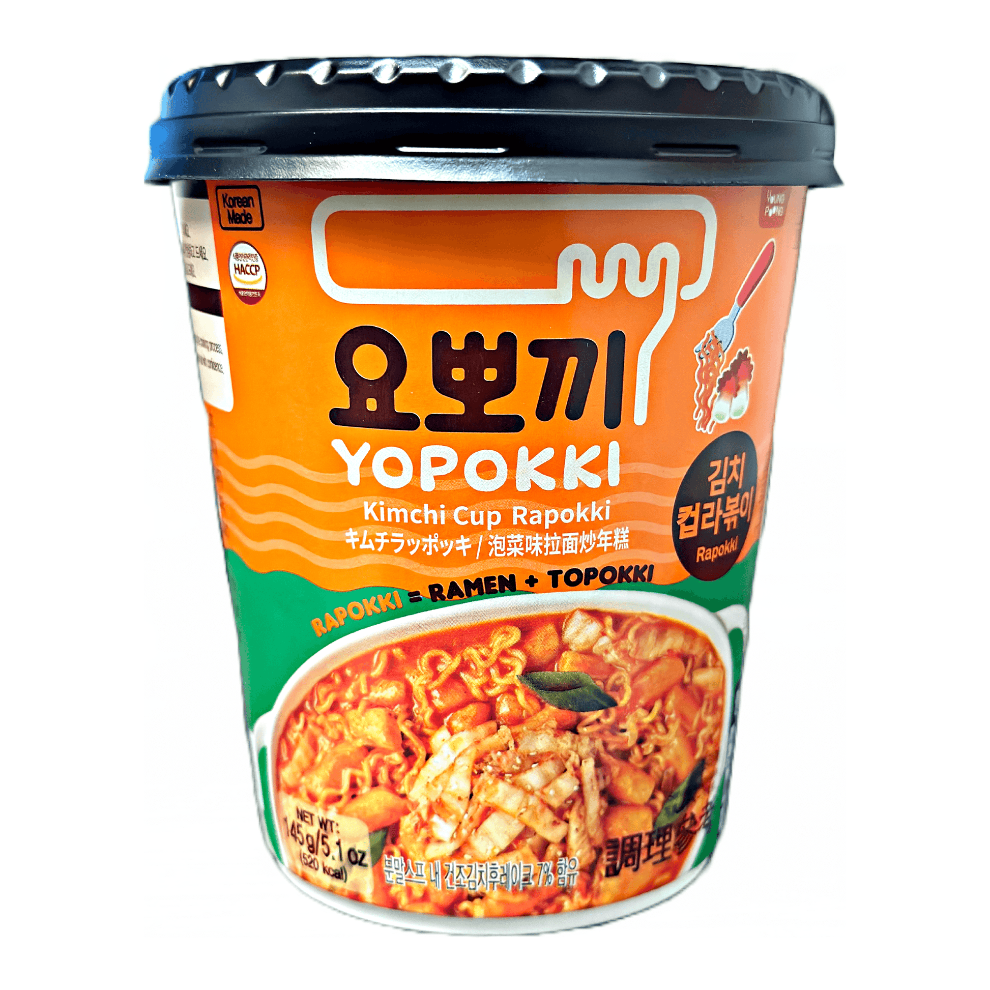 Young Poong Yopokki Kimchi Cup Rapokki 145g - The Snacks Box - Asian Snacks Store - The Snacks Box - Korean Snack - Japanese Snack